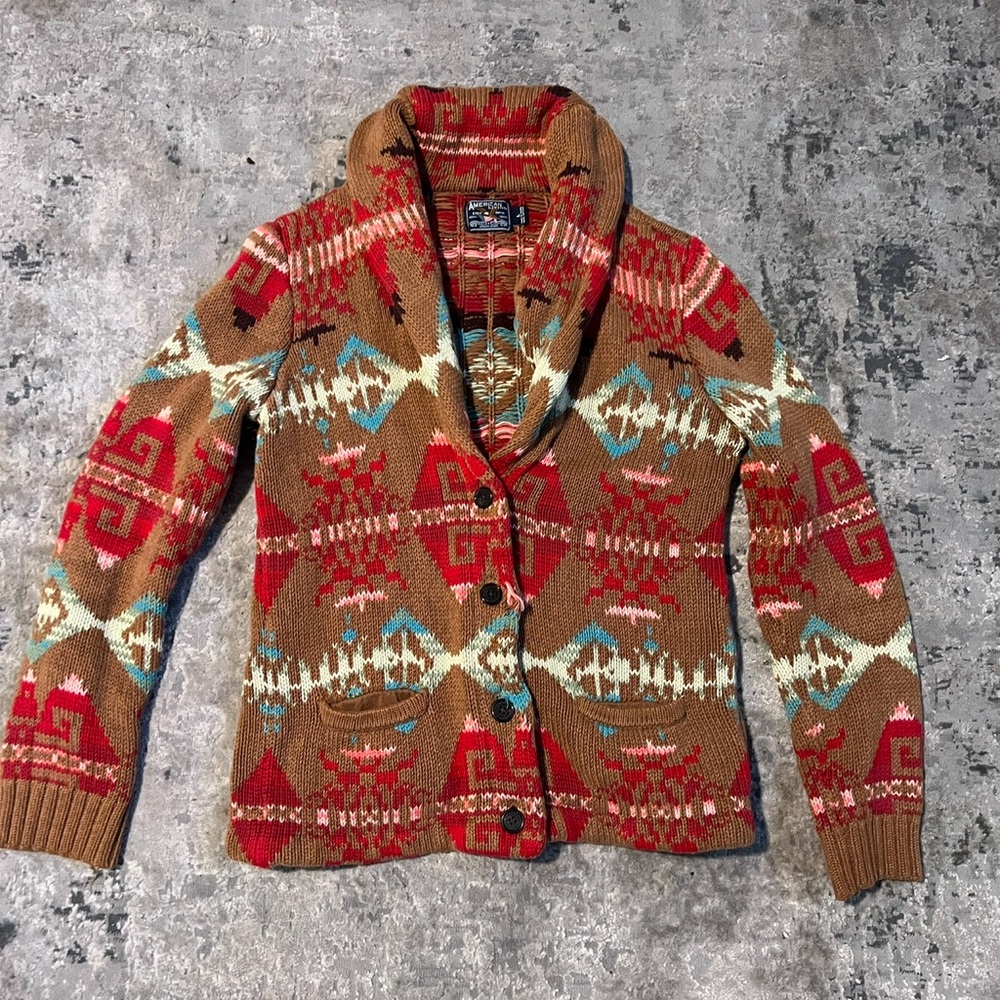 Vintage Ralph Lauren American Living Cardigan Sweater Southwestern Aztec Size L